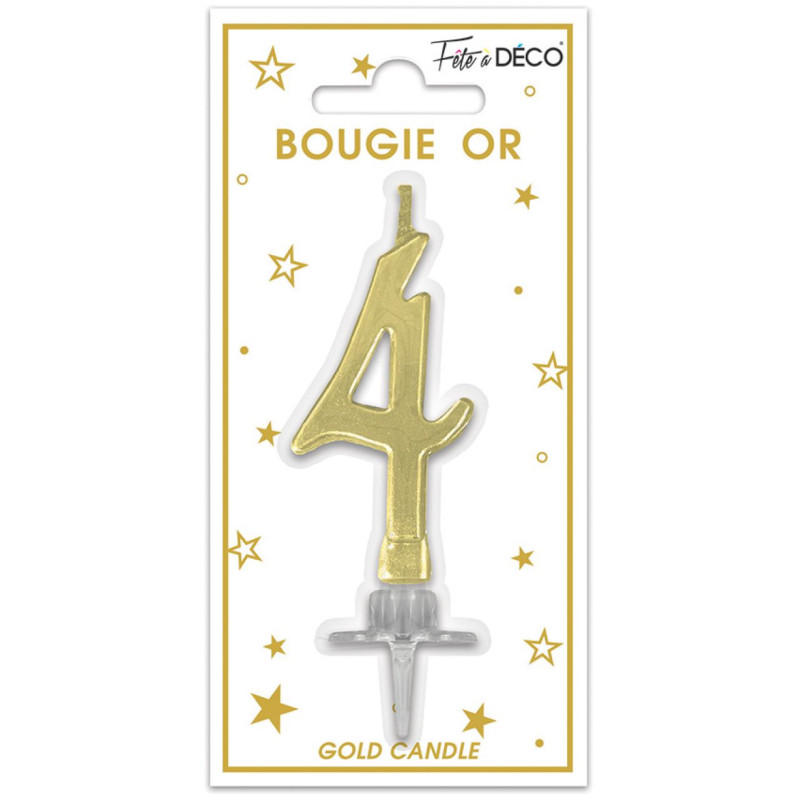 BOUGIE METAL OR CHIFFRE 4