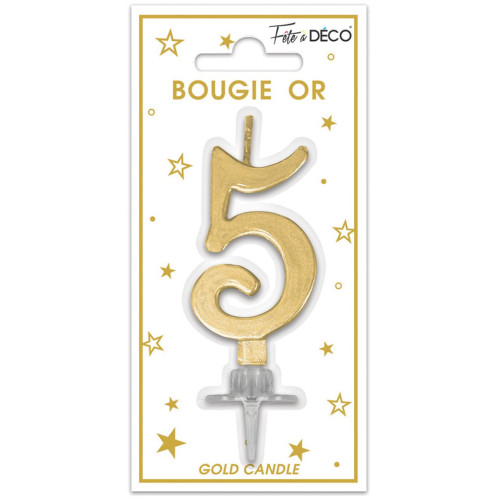BOUGIE METAL OR CHIFFRE 5