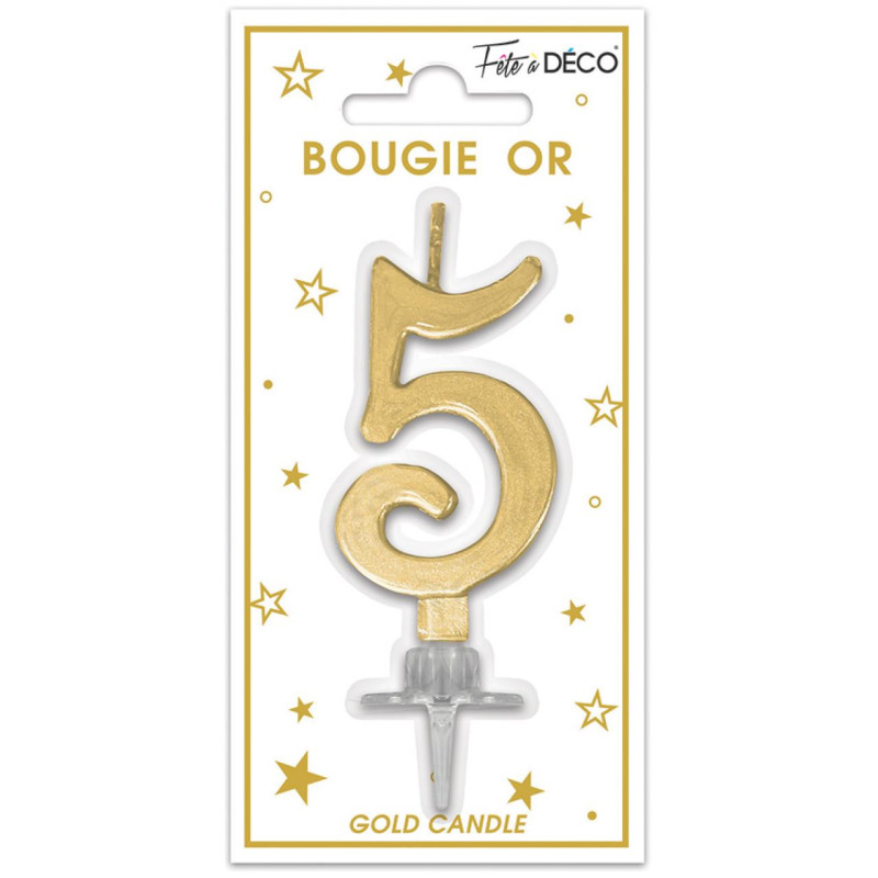 BOUGIE METAL OR CHIFFRE 5