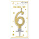 BOUGIE METAL OR CHIFFRE 6