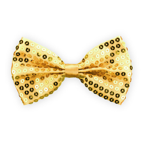 NOEUD PAPILLON SEQUIN OR