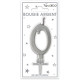 BOUGIE METAL ARGENT CHIFFRE 0
