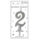 BOUGIE METAL ARGENT CHIFFRE 2