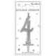 BOUGIE METAL ARGENT CHIFFRE 4