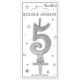BOUGIE METAL ARGENT CHIFFRE 5