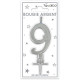 BOUGIE METAL ARGENT CHIFFRE 9