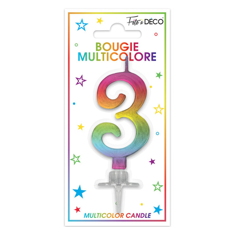 BOUGIE METAL MULTI CHIFFRE 3