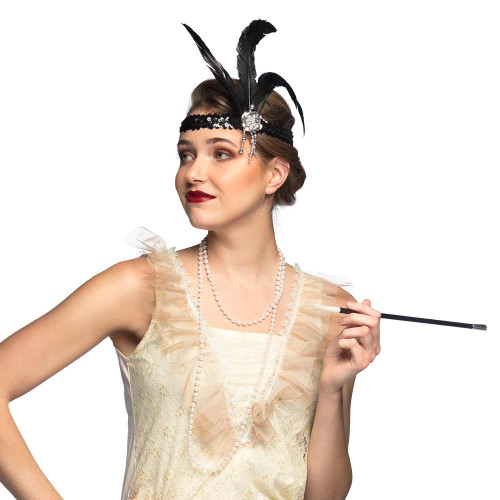 SET FLAPPER (BANDEAU, COLLIER, FUME CIGARETTE)
