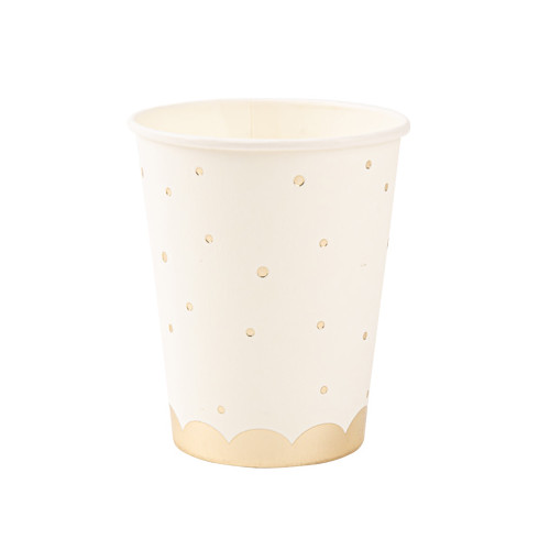 8 GOBELETS JOLIS POIS BLANC