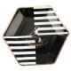 8 ASSIETTES FOOTBALL OR BLC NOIR