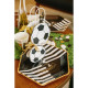 8 ASSIETTES FOOTBALL OR BLC NOIR