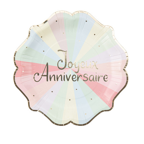 8 ASSIETTES J.ANNIV MAHAULT PASTEL