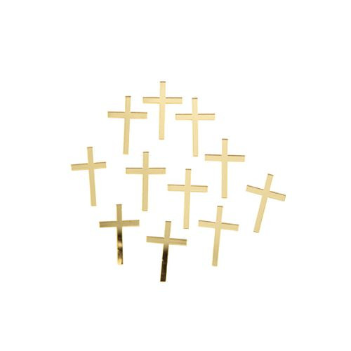 10 DECO CROIX EN PLEXI OR 3X2CM
