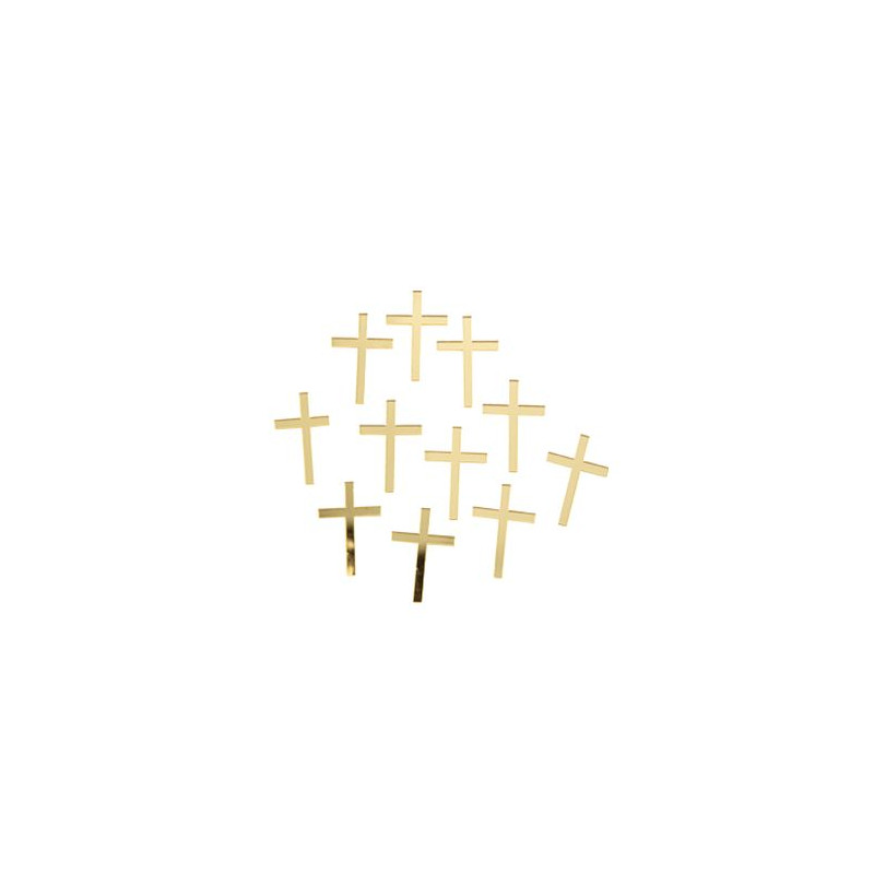 10 DECO CROIX EN PLEXI OR 3X2CM