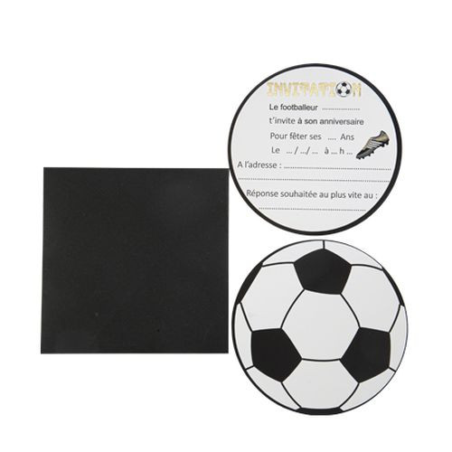 8 INVITATIONS BALLON DE FOOT