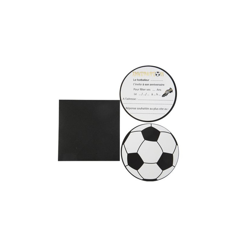 8 INVITATIONS BALLON DE FOOT