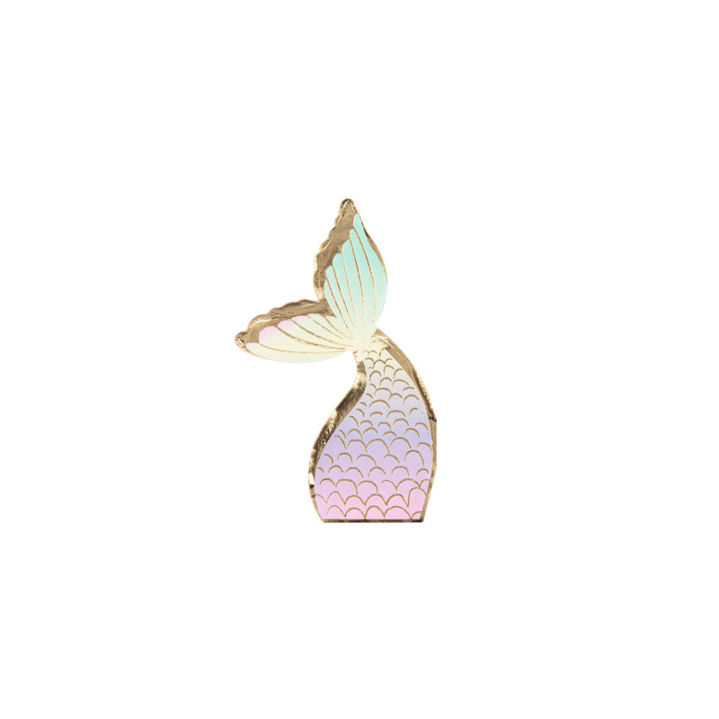 16 SERVIETTES SIRENE PASTEL/OR