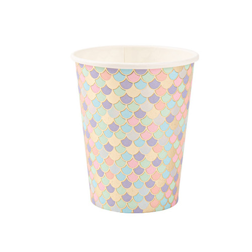 8 GOBELETS SIRENE PASTEL/OR
