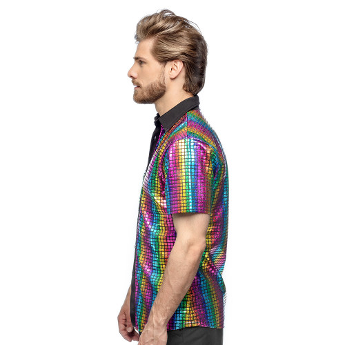 CHEMISE DISCO ARC EN CIEL XL