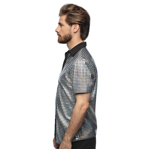 CHEMISE DISCO DIAMOND ARGENT M