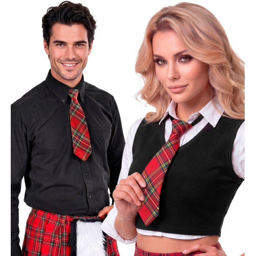 CRAVATE TARTAN ROUGE