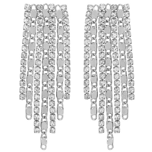 BOUCLES D’OREILLES STRASS & CHAINES