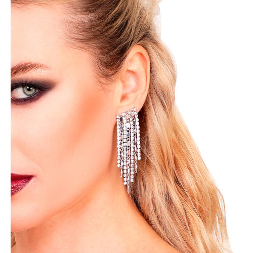 BOUCLES D’OREILLES STRASS &amp; CHAINES