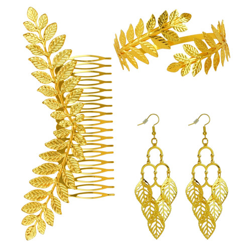 ENSEMBLE DE BIJOUX OR LAURIER