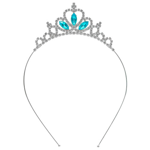 TIARA PAILLETTES AVEC GEMMES BLEU