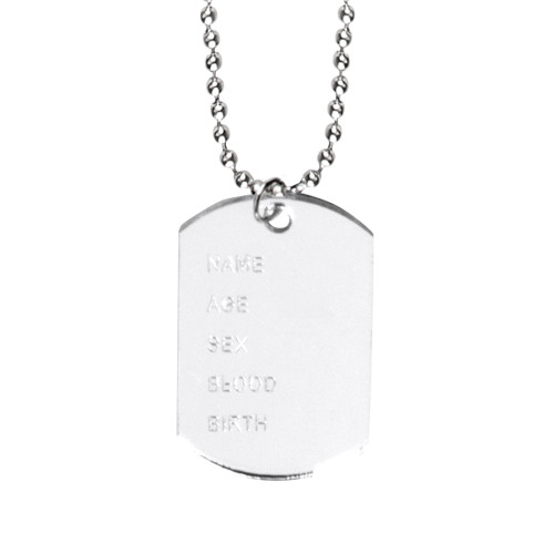 COLLIER PLAQUE MILITAIRE