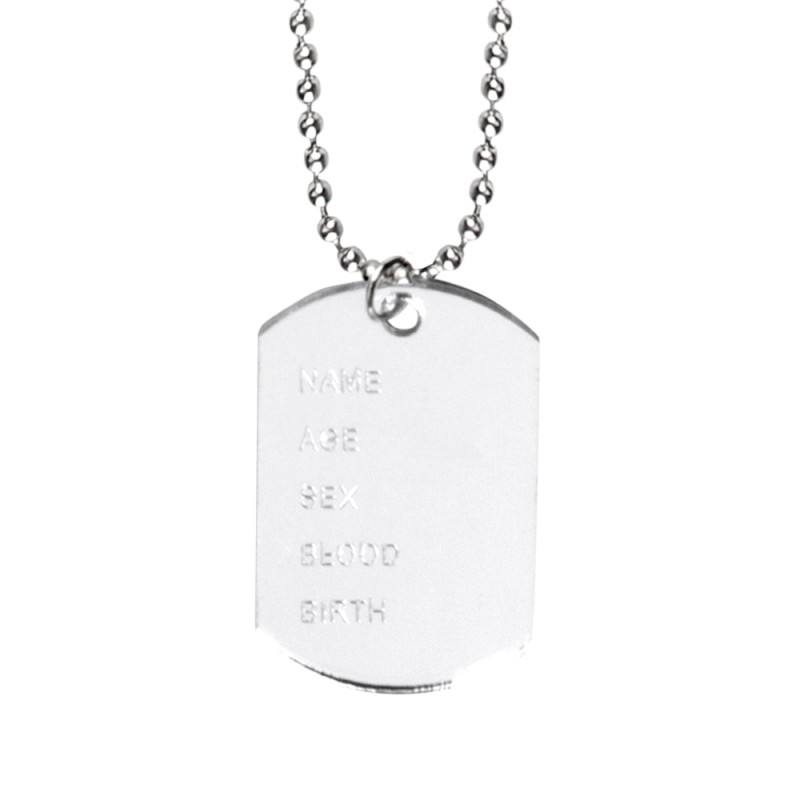 COLLIER PLAQUE MILITAIRE