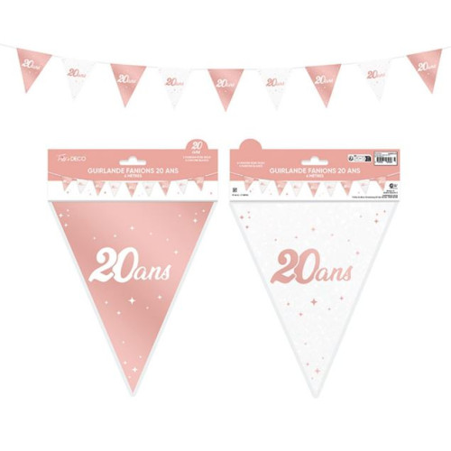 GUIRL FANION 20 ANS METAL ROSE