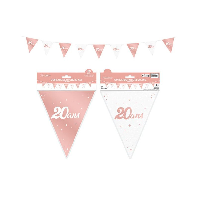 GUIRL FANION 20 ANS METAL ROSE