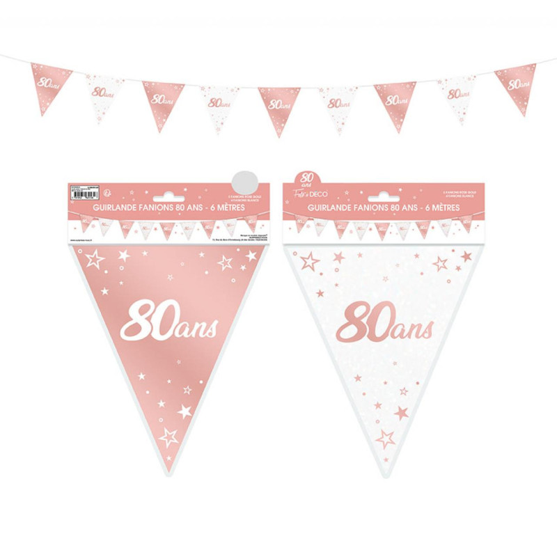 GUIRL FANION 80 ANS METAL ROSE
