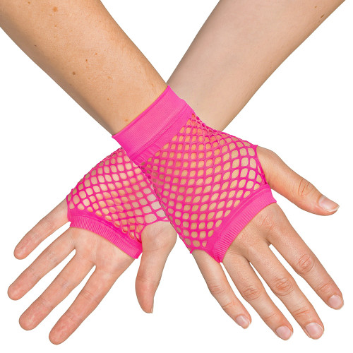 PAIRE GANTS POIGNET MESH ROSE