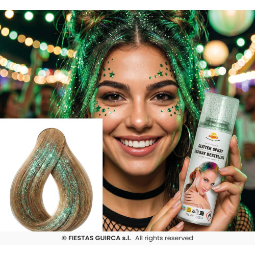 LAQUE CHEVEUX SCINTILLANT VERT