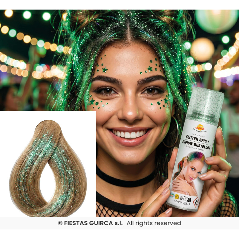 LAQUE CHEVEUX SCINTILLANT VERT