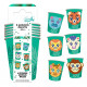 GOBELETS X 6 ANIMAUX 25CL
