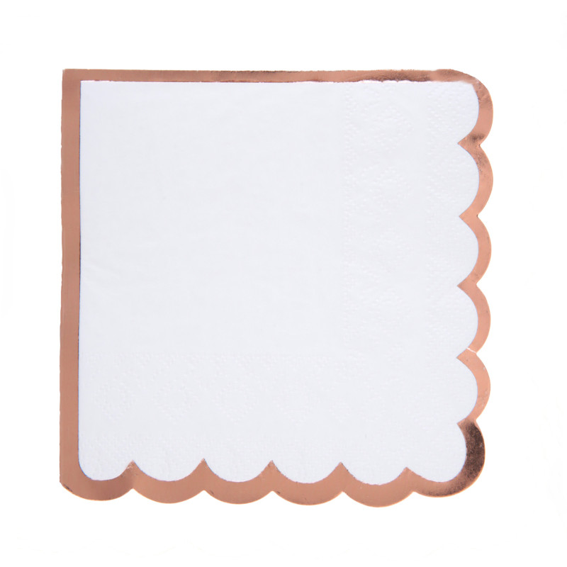 20 SERVIETTES FESTONNE ROSE GOLD
