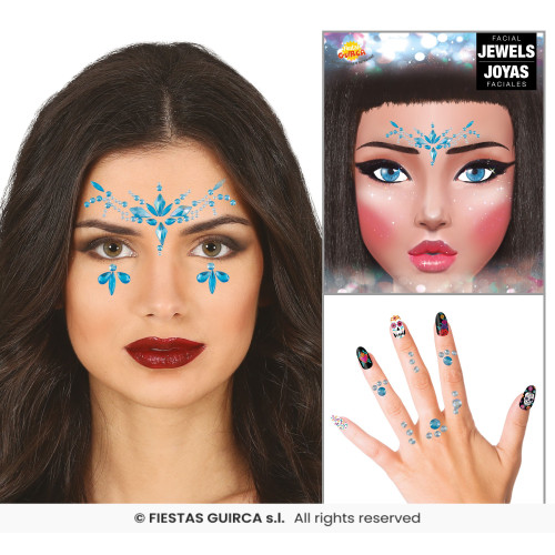 BIJOUX ADHESIFS VISAGE/DOIGT BLEU