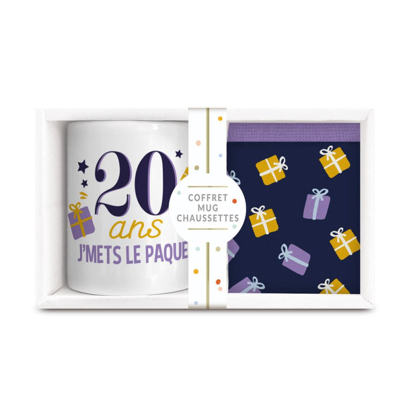 COFFRET MUG CHAUSSETTES 20 ANS