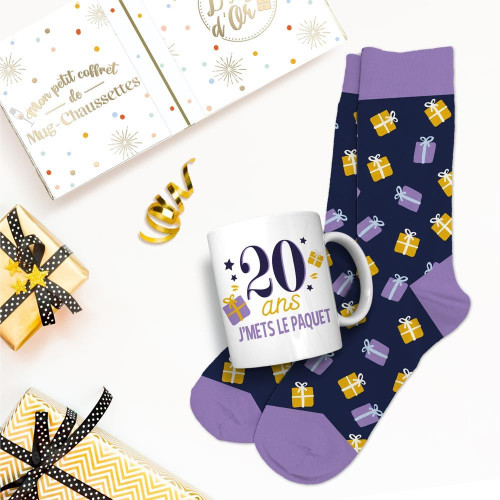COFFRET MUG CHAUSSETTES 20 ANS