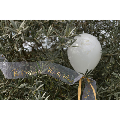 8 BALLONS JUST MARRIED METALLISE