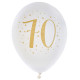 8 BALLONS 70 ANS OR DIAM 23CM