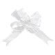 5 MINI NOEUDS ORGANDI BLANC
