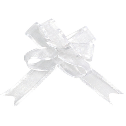 5 MINI NOEUDS ORGANDI BLANC
