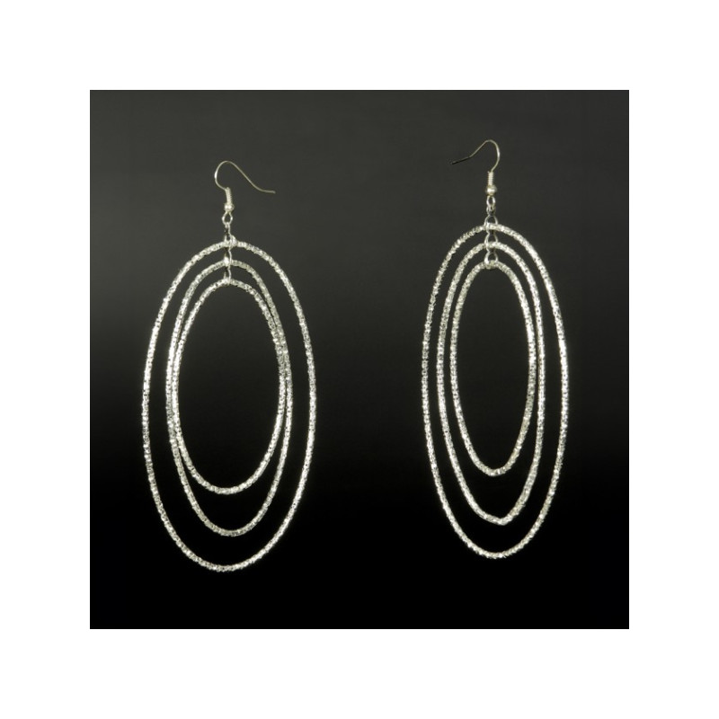 BOUCLES OVALES ARGENTEES