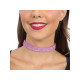 COLLIER RAS DE COU STRASS ROSE