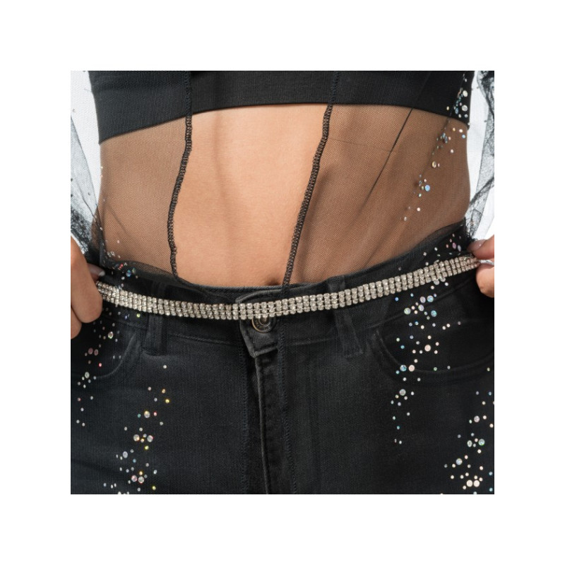 CEINTURE STRASS ARGENT TU -