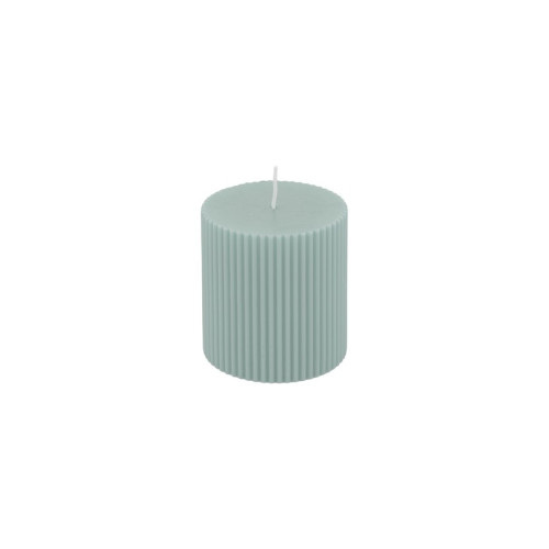 BOUGIE PILIER CANNELEE VERT SAUGE